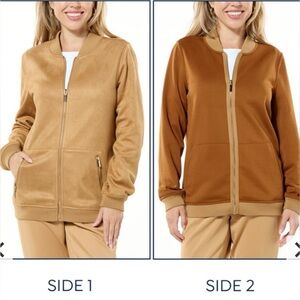 Joy CleanBoss Faux Suede Reversible Jacket Tan/Brown Size XS NWOT